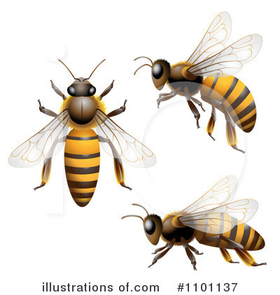 Royalty-Free (RF) Bees Clipart Illustration by merlinul - Stock Sample #1101137