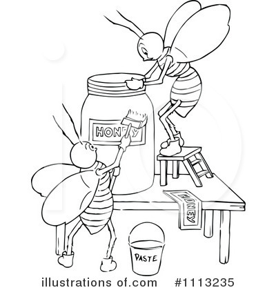 Royalty-Free (RF) Bees Clipart Illustration by Prawny Vintage - Stock Sample #1113235