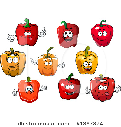Royalty-Free (RF) Bell Pepper Clipart Illustration by Vector Tradition SM - Stock Sample #1367874