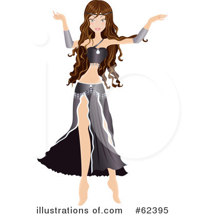 Royalty-Free (RF) Belly Dancer Clipart Illustration by Melisende Vector - Stock Sample #62395
