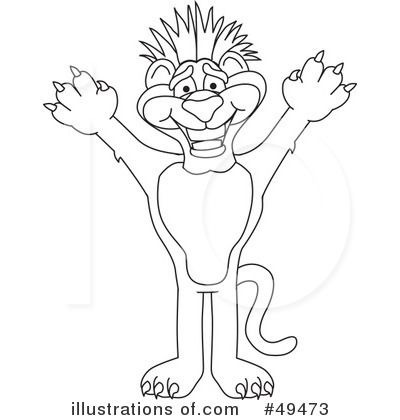 Royalty-Free (RF) Big Cat Mascot Clipart Illustration by Mascot Junction - Stock Sample #49473