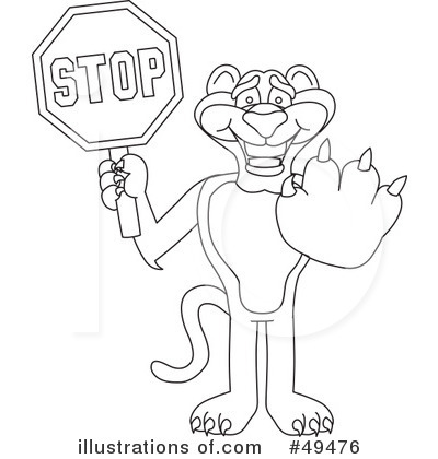 Royalty-Free (RF) Big Cat Mascot Clipart Illustration by Mascot Junction - Stock Sample #49476