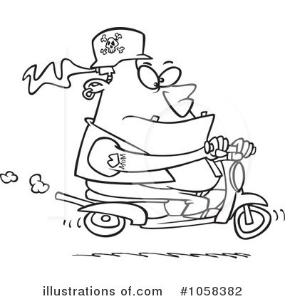 Royalty-Free (RF) Biker Clipart Illustration by toonaday - Stock Sample #1058382