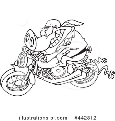 Royalty-Free (RF) Biker Clipart Illustration by toonaday - Stock Sample #442812