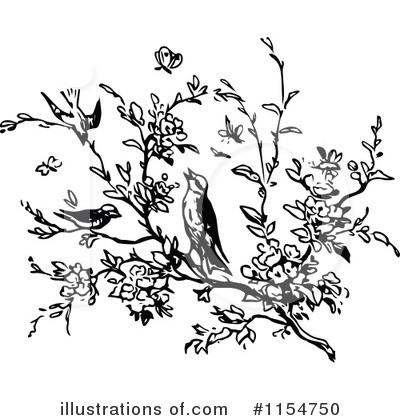Royalty-Free (RF) Bird Clipart Illustration by Prawny Vintage - Stock Sample #1154750