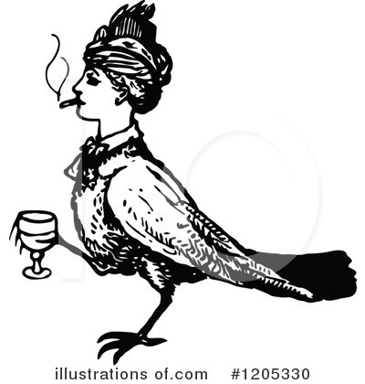 Royalty-Free (RF) Bird Clipart Illustration by Prawny Vintage - Stock Sample #1205330