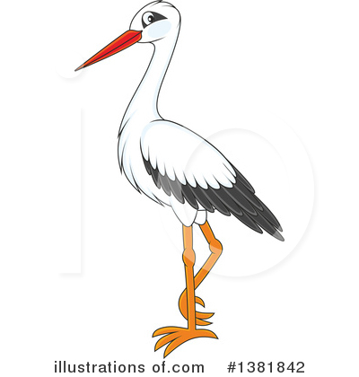 Stork Clipart #1381842 by Alex Bannykh