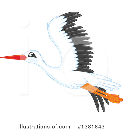Stork Clipart #1381843 by Alex Bannykh