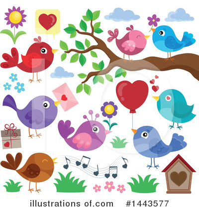 Love Birds Clipart #1443577 by visekart