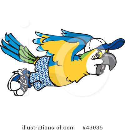 Blue And Gold Macaw Clipart #43035 by Dennis Holmes Designs