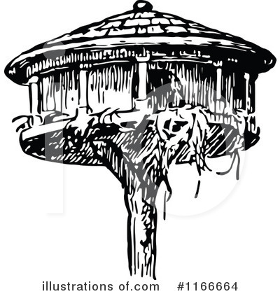 Royalty-Free (RF) Birdhouse Clipart Illustration by Prawny Vintage - Stock Sample #1166664
