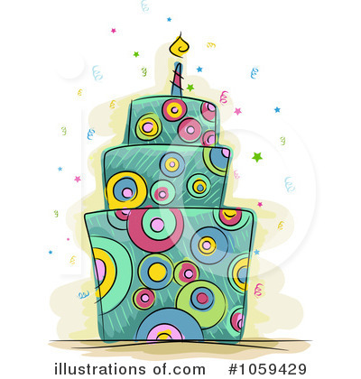 Birthday Party Clowns on Birthday Cake Clipart  1059429 By Bnp Design Studio   Royalty Free  Rf