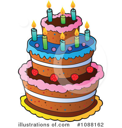Royalty-Free (RF) Birthday Cake Clipart Illustration by visekart - Stock Sample #1088162