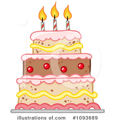 Birthday Flower Cake on Birthday Cake Clipart  1093689 By Hit Toon   Royalty Free  Rf  Stock