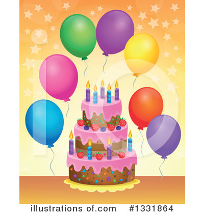 Royalty-Free (RF) Birthday Cake Clipart Illustration by visekart - Stock Sample #1331864