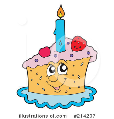 Royalty-Free (RF) Birthday Cake Clipart Illustration by visekart - Stock Sample #214207