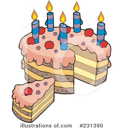 Royalty-Free (RF) Birthday Cake Clipart Illustration by visekart - Stock Sample #231390