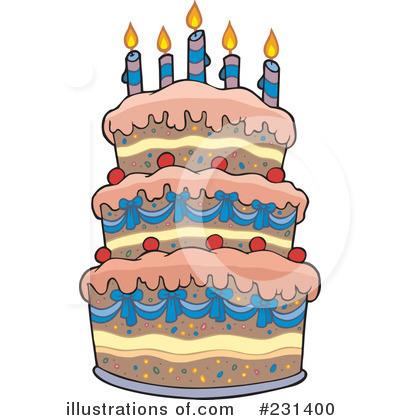 Royalty-Free (RF) Birthday Cake Clipart Illustration by visekart - Stock Sample #231400