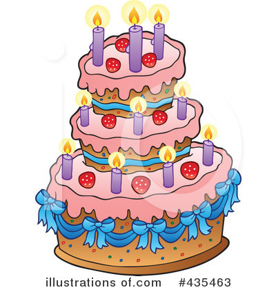 Birthday Cake Clip  on Birthday Cake Clipart  435463 By Visekart   Royalty Free  Rf  Stock
