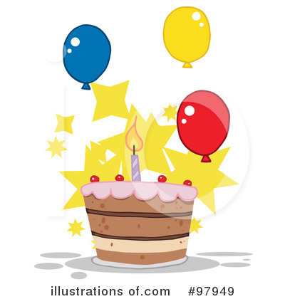 Royalty-Free (RF) Birthday Cake Clipart Illustration by Hit Toon - Stock Sample #97949