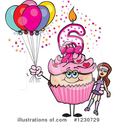 Birthday Cupcake Clipart #1230729 by Dennis Holmes Designs