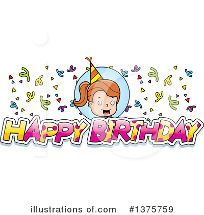 Royalty-Free (RF) Birthday Girl Clipart Illustration by Cory Thoman - Stock Sample #1375759