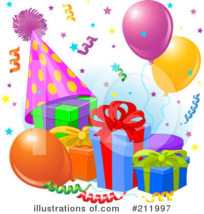 Royalty-Free (RF) Birthday Party Clipart Illustration by Pushkin - Stock Sample #211997