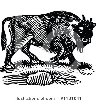 Royalty-Free (RF) Bison Clipart Illustration by Prawny Vintage - Stock Sample #1131041