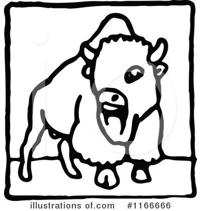 Royalty-Free (RF) Bison Clipart Illustration by Prawny Vintage - Stock Sample #1166666