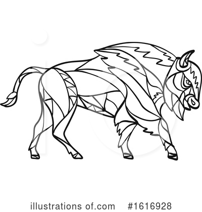 Royalty-Free (RF) Bison Clipart Illustration by patrimonio - Stock Sample #1616928