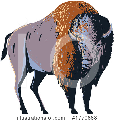 Royalty-Free (RF) Bison Clipart Illustration by patrimonio - Stock Sample #1770888