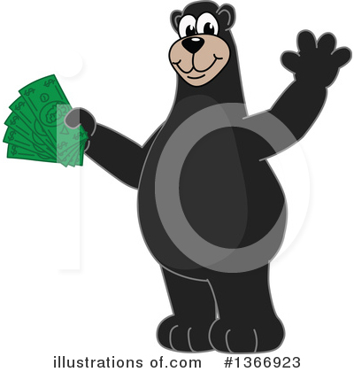 Royalty-Free (RF) Black Bear School Mascot Clipart Illustration by Mascot Junction - Stock Sample #1366923