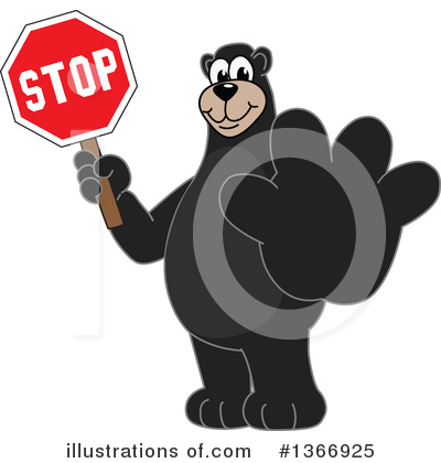 Royalty-Free (RF) Black Bear School Mascot Clipart Illustration by Mascot Junction - Stock Sample #1366925