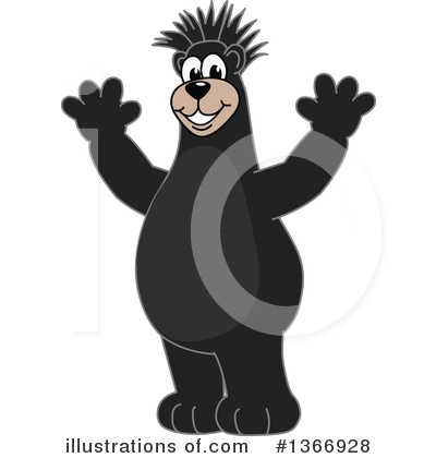 Royalty-Free (RF) Black Bear School Mascot Clipart Illustration by Mascot Junction - Stock Sample #1366928