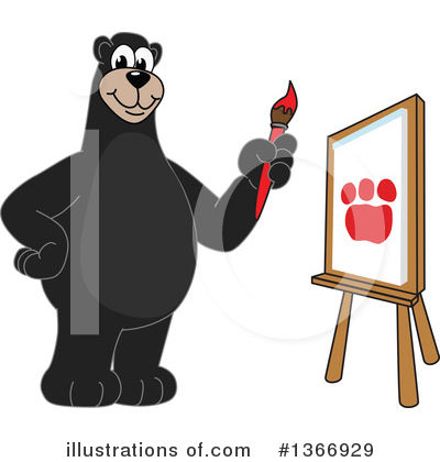 Royalty-Free (RF) Black Bear School Mascot Clipart Illustration by Mascot Junction - Stock Sample #1366929