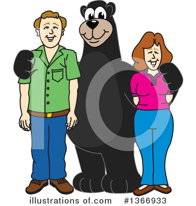 Royalty-Free (RF) Black Bear School Mascot Clipart Illustration by Mascot Junction - Stock Sample #1366933