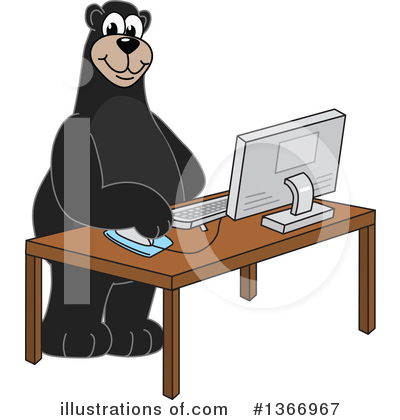 Royalty-Free (RF) Black Bear School Mascot Clipart Illustration by Mascot Junction - Stock Sample #1366967