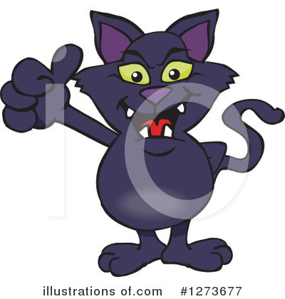 Royalty-Free (RF) Black Cat Clipart Illustration by Dennis Holmes Designs - Stock Sample #1273677