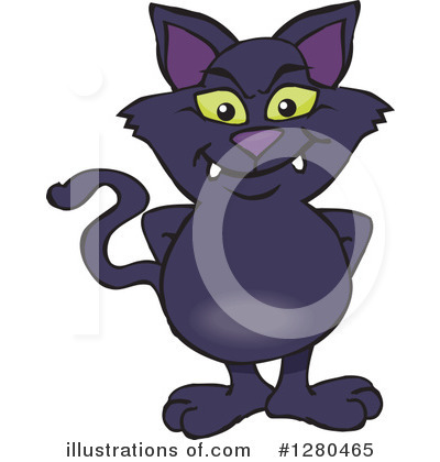 Black Cat Clipart #1280465 by Dennis Holmes Designs