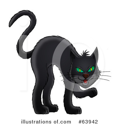 Royalty-Free (RF) Black Cat Clipart Illustration by Alex Bannykh - Stock Sample #63942