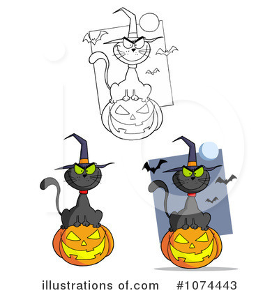 Royalty-Free (RF) Black Cats Clipart Illustration by Hit Toon - Stock Sample #1074443