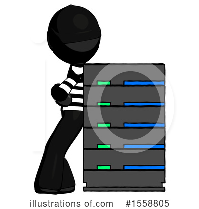 Royalty-Free (RF) Black Design Mascot Clipart Illustration by Leo Blanchette - Stock Sample #1558805