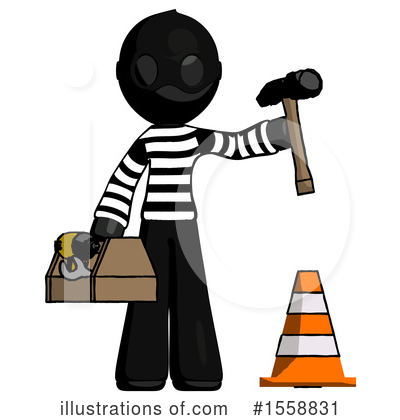 Royalty-Free (RF) Black Design Mascot Clipart Illustration by Leo Blanchette - Stock Sample #1558831