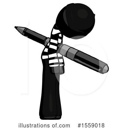 Royalty-Free (RF) Black Design Mascot Clipart Illustration by Leo Blanchette - Stock Sample #1559018