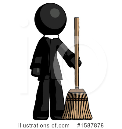 Royalty-Free (RF) Black Design Mascot Clipart Illustration by Leo Blanchette - Stock Sample #1587876
