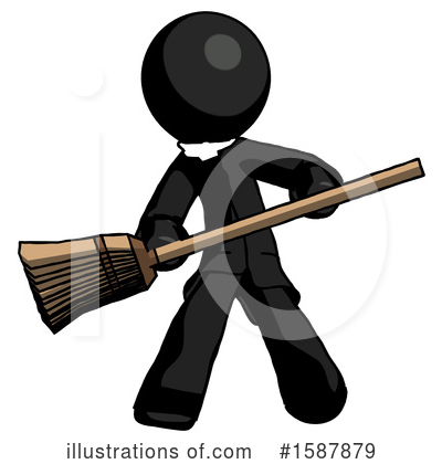 Royalty-Free (RF) Black Design Mascot Clipart Illustration by Leo Blanchette - Stock Sample #1587879