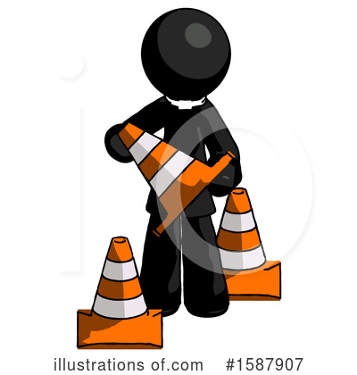 Royalty-Free (RF) Black Design Mascot Clipart Illustration by Leo Blanchette - Stock Sample #1587907