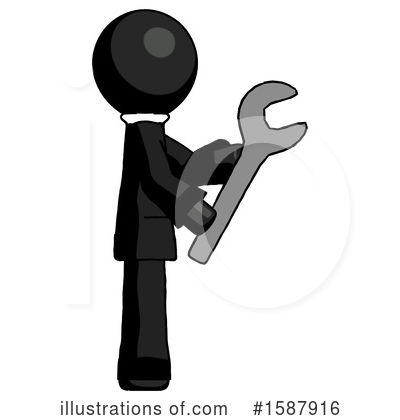 Royalty-Free (RF) Black Design Mascot Clipart Illustration by Leo Blanchette - Stock Sample #1587916