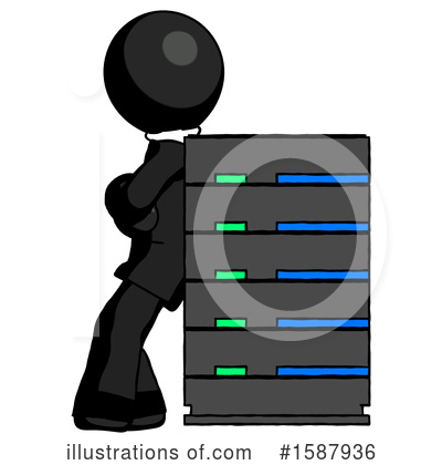 Royalty-Free (RF) Black Design Mascot Clipart Illustration by Leo Blanchette - Stock Sample #1587936