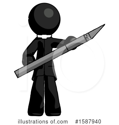 Royalty-Free (RF) Black Design Mascot Clipart Illustration by Leo Blanchette - Stock Sample #1587940